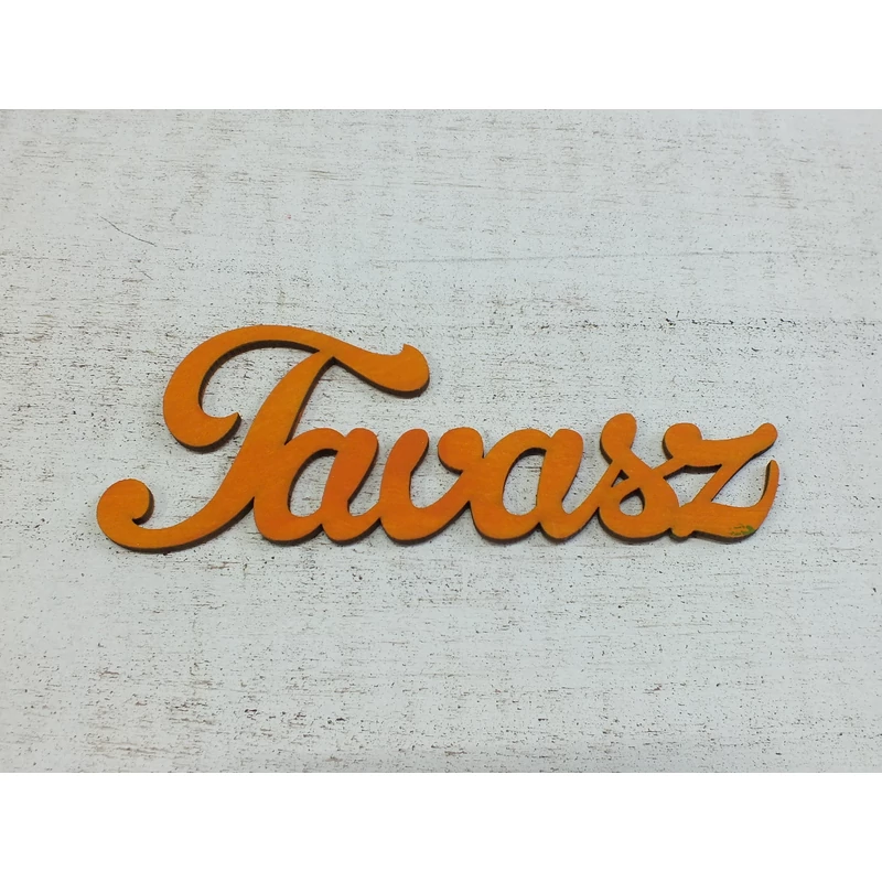 Fa Tavasz felirat narancs 15cm