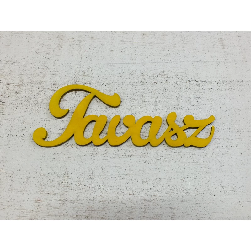 Fa Tavasz felirat sárga 15cm