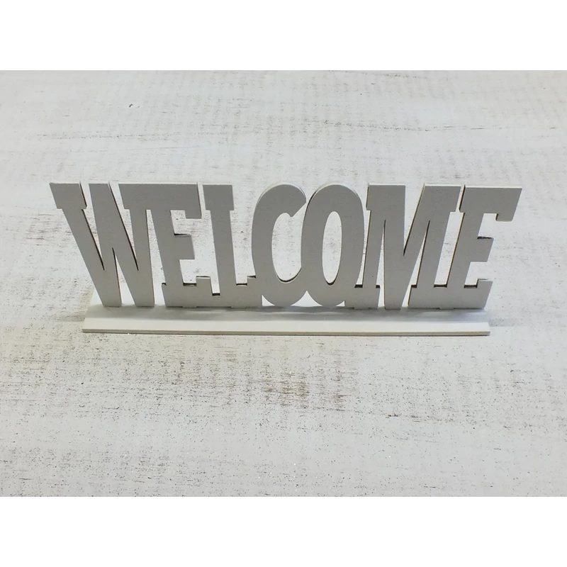 Welcome tábla talpas fehér 25cm