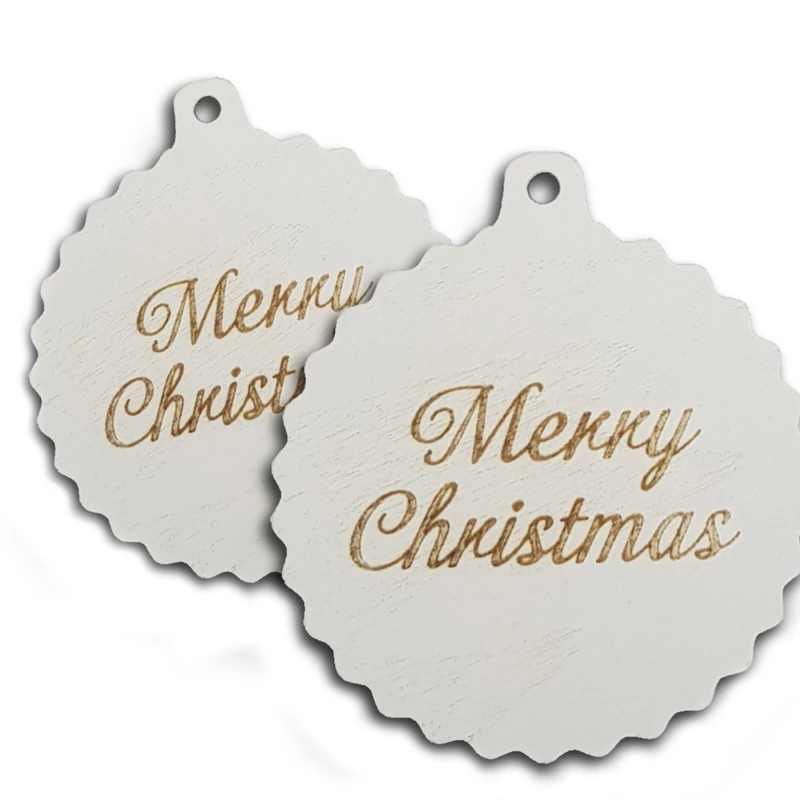 Fodros gömb Merry Christmas fehér 5db/cs