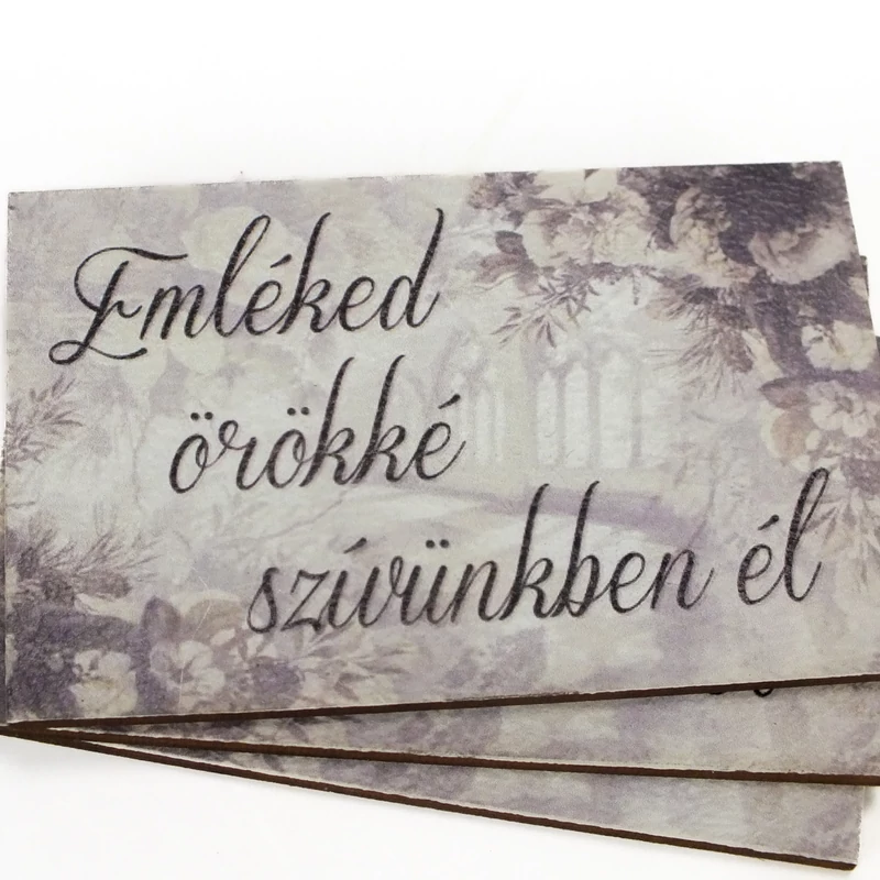 Nyomtatott fa tábla - Emléked örökké..3db/cs