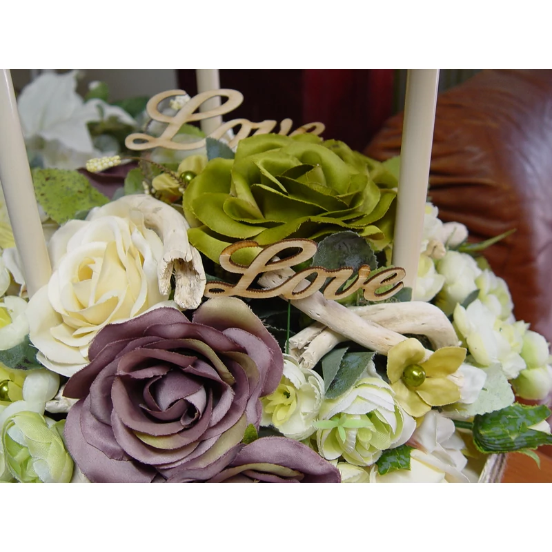 Natúr fa - "Love" felirat 6cm 10db/csomag