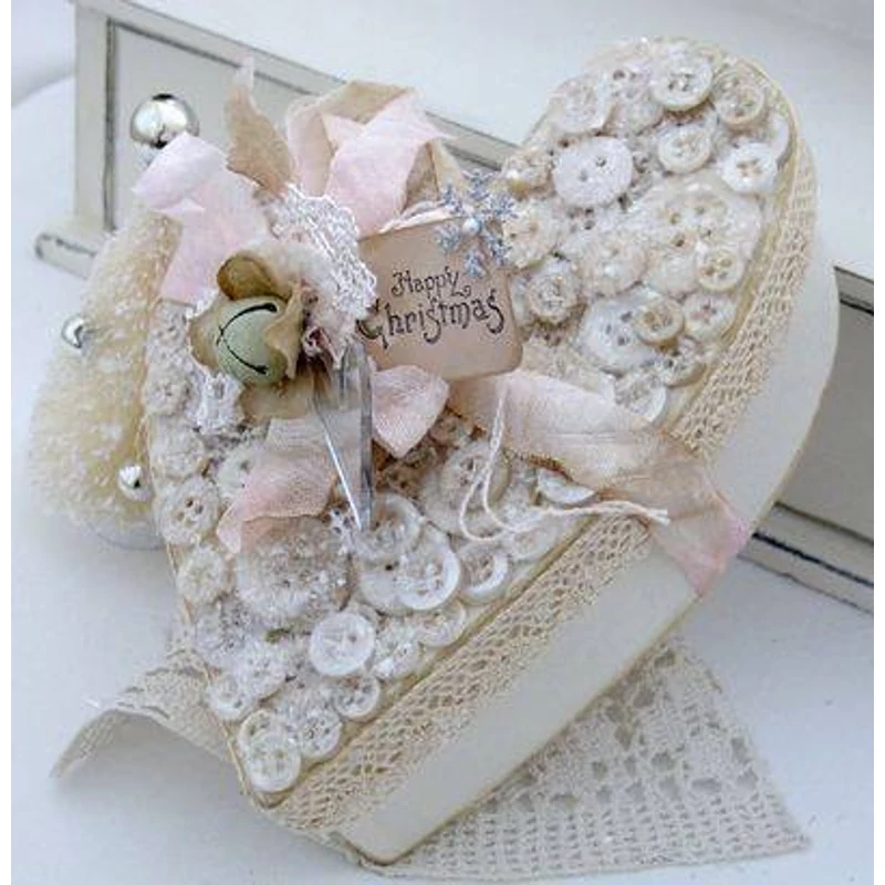 Fa tükrös szív doboz