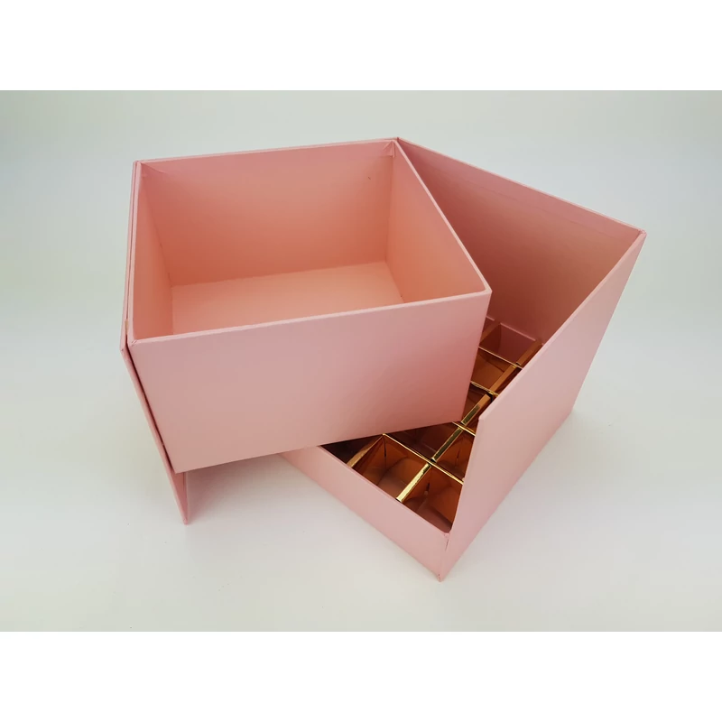 Virágbox és bonbon doboz tetővel - rózsaszín