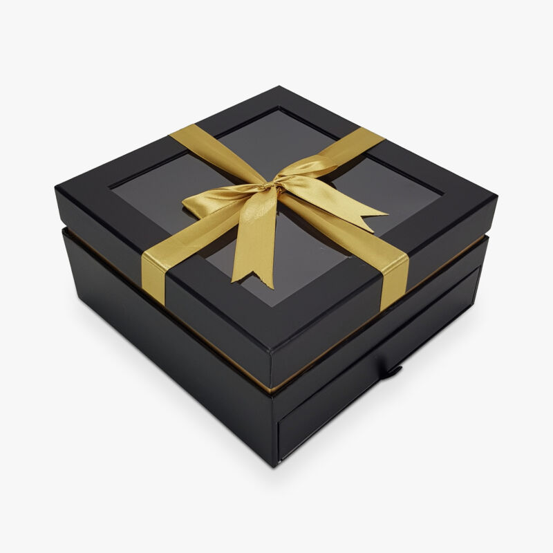 Aranymasnis fiókos kocka doboz fekete