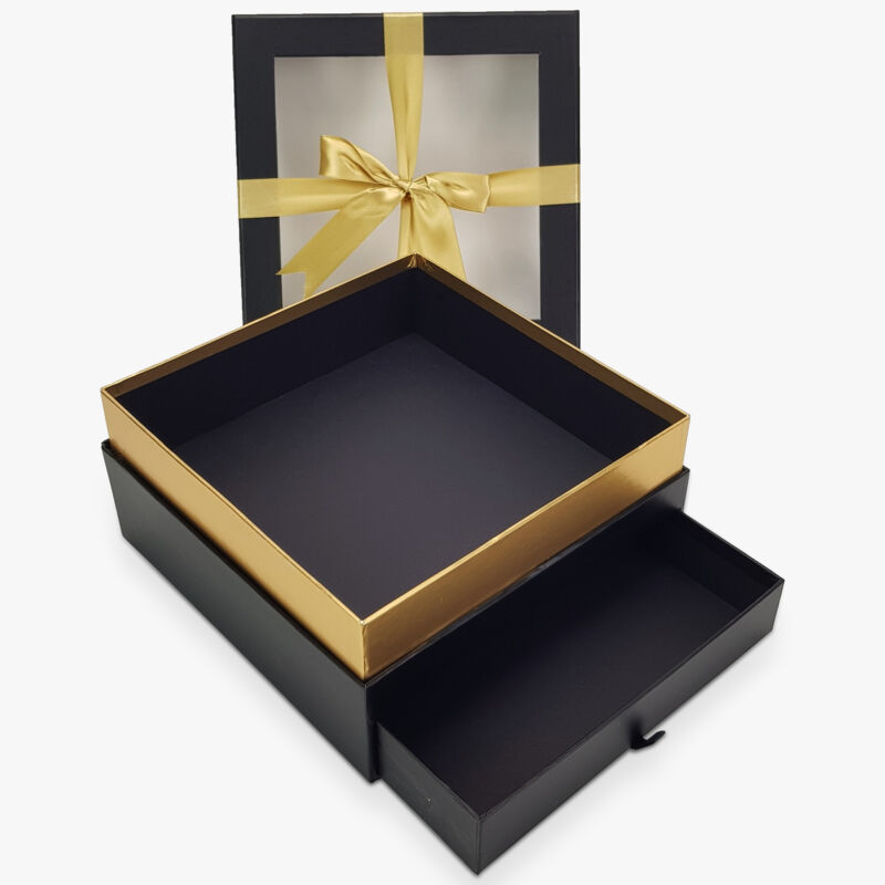Aranymasnis fiókos kocka doboz fekete