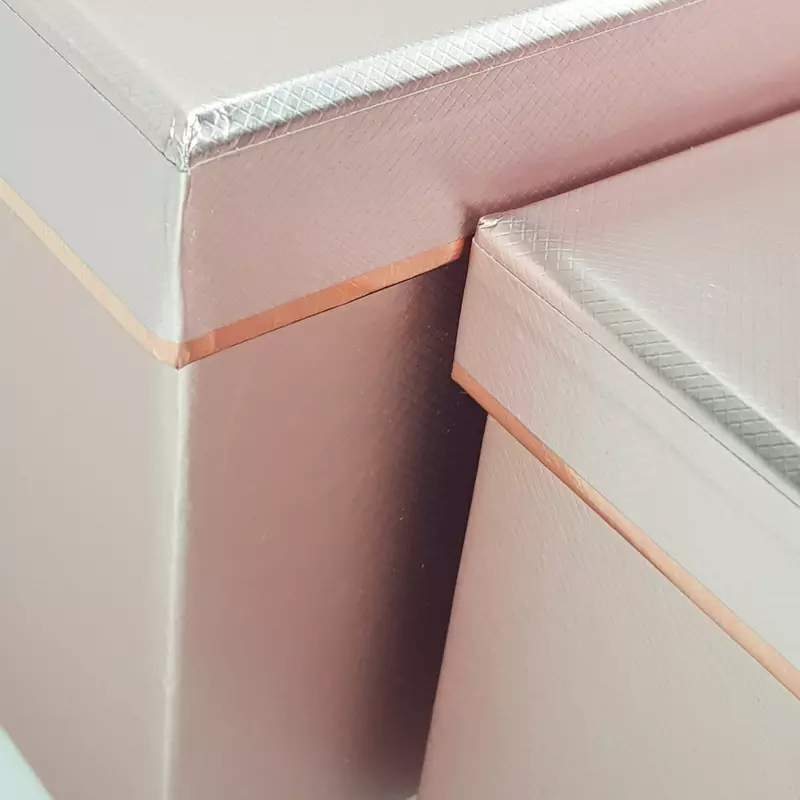 Metál papírdoboz klasszikus 3db/szett rózsaszín