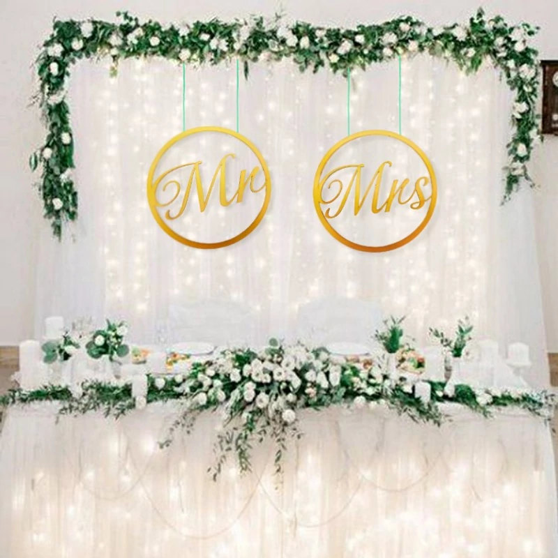 Mr&Mrs karika szett arany-metál 2db