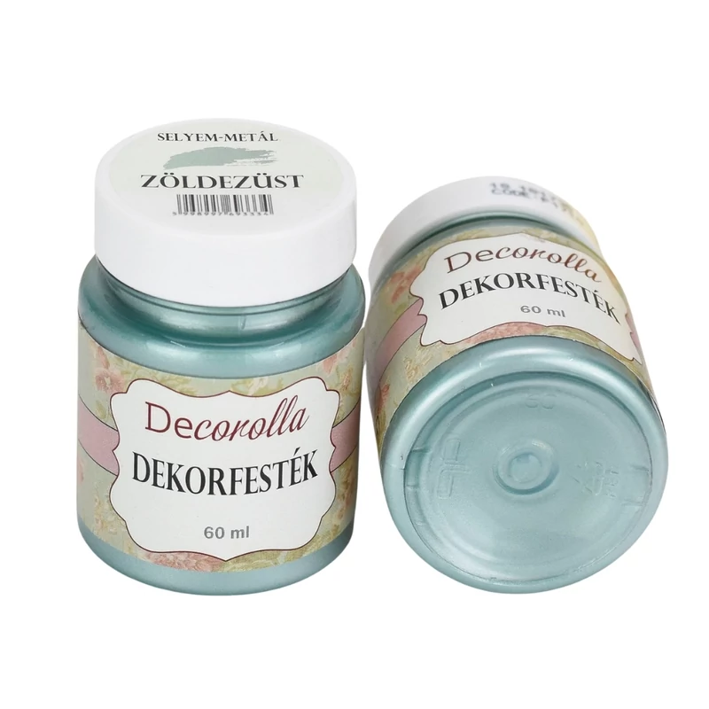 Decorolla selyem-metál dekorfesték 60ml  zöldezüst