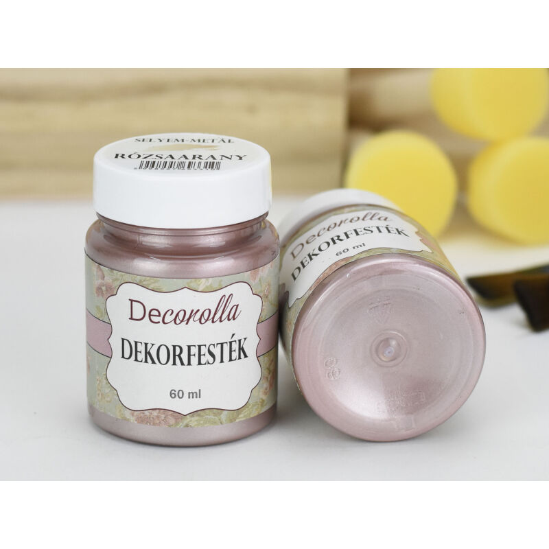Decorolla selyem-metál dekorfesték 60ml  rózsaarany
