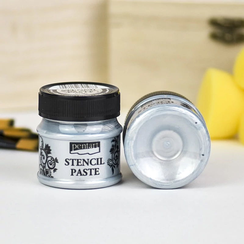 Stencilező paszta gyöngyház 50 ml ezüst