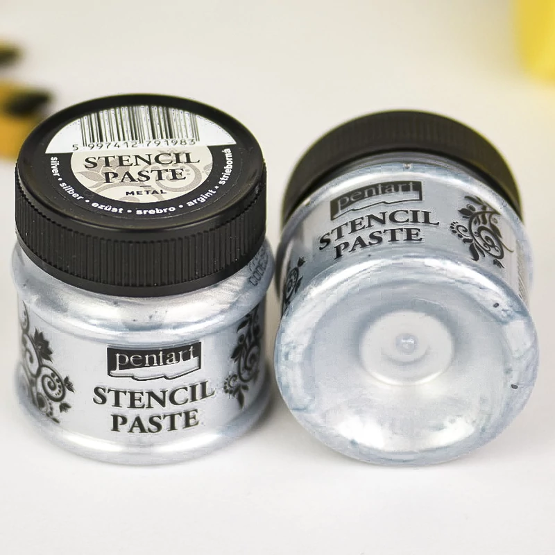 Stencilező paszta gyöngyház 50 ml ezüst