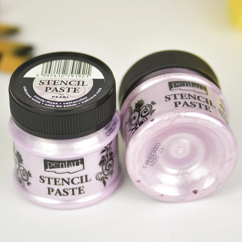 Stencilező paszta gyöngyház 50 ml vattacukor