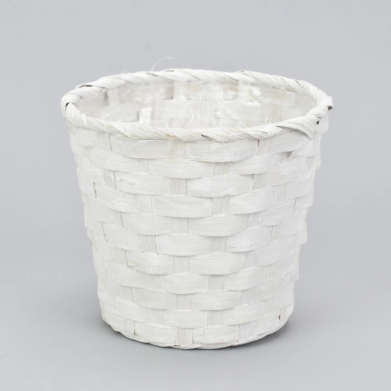 Bambusz kaspó fehér 14cm