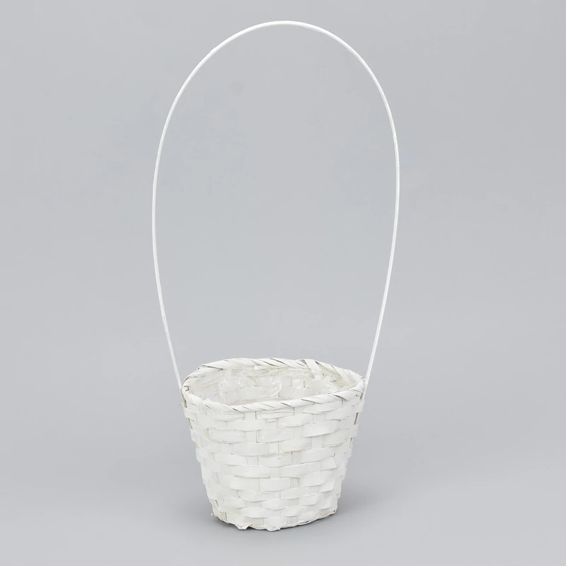Bambusz füles kaspó fehér 14cm