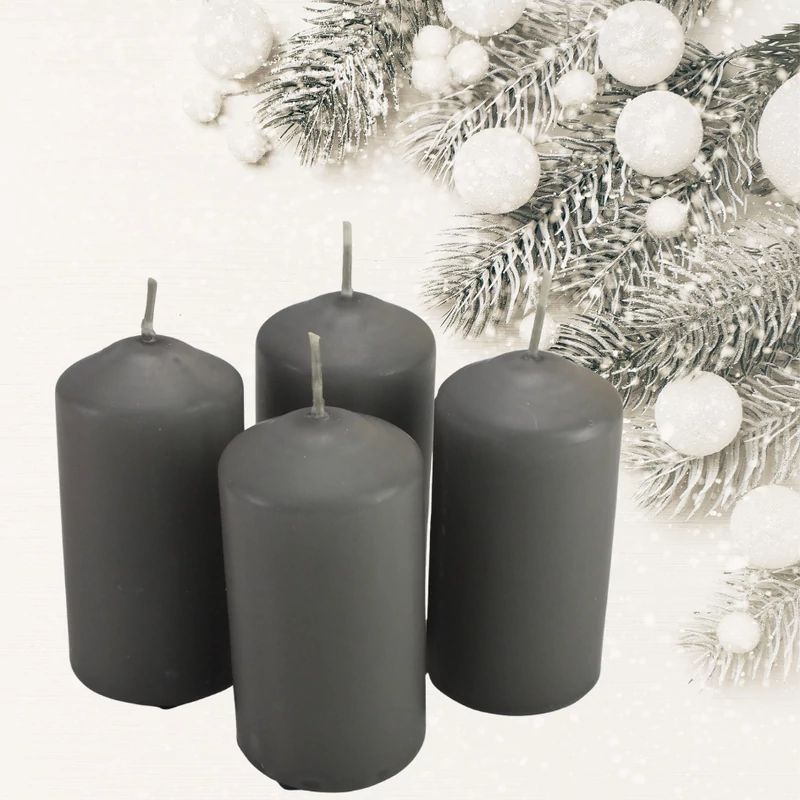 Gyertya adventi 50*100 mm SZÜRKE 4db/cs