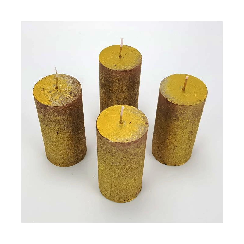 Gyertya henger 4,5x9,5cm 4db/cs - arany