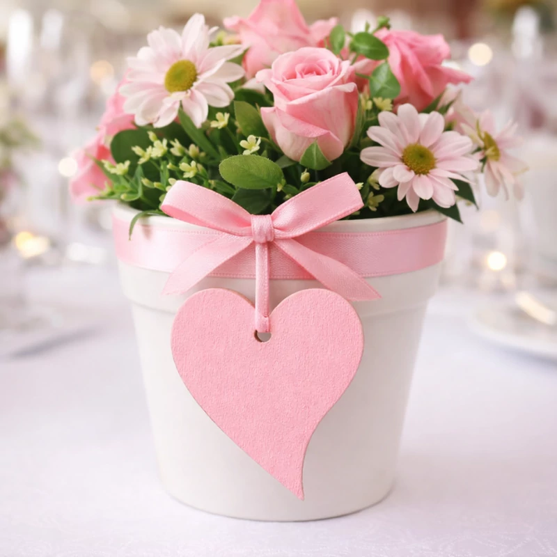 Natúr fa - Francia szív 8x10cm 12db/csomag