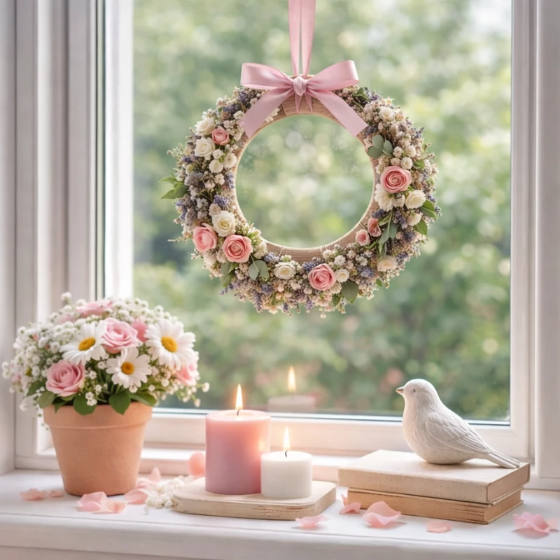 Natúr fa karika koszorú alap 15cm 5db/csomag