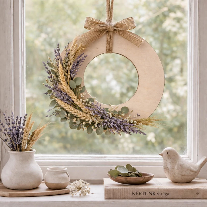 Natúr fa karika koszorú alap 15cm 5db/csomag