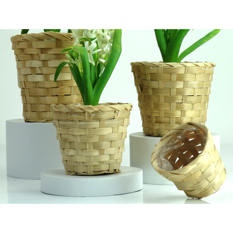 Bambusz kaspó natúr 16cm