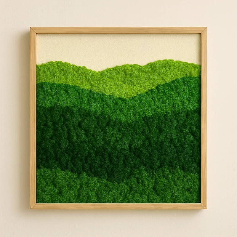 Élethű moha selyemhatású szálakból- friss mohazöld