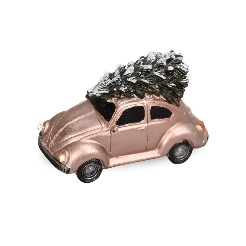 Vintage bogárhátú fenyőfával világítós rózsaarany