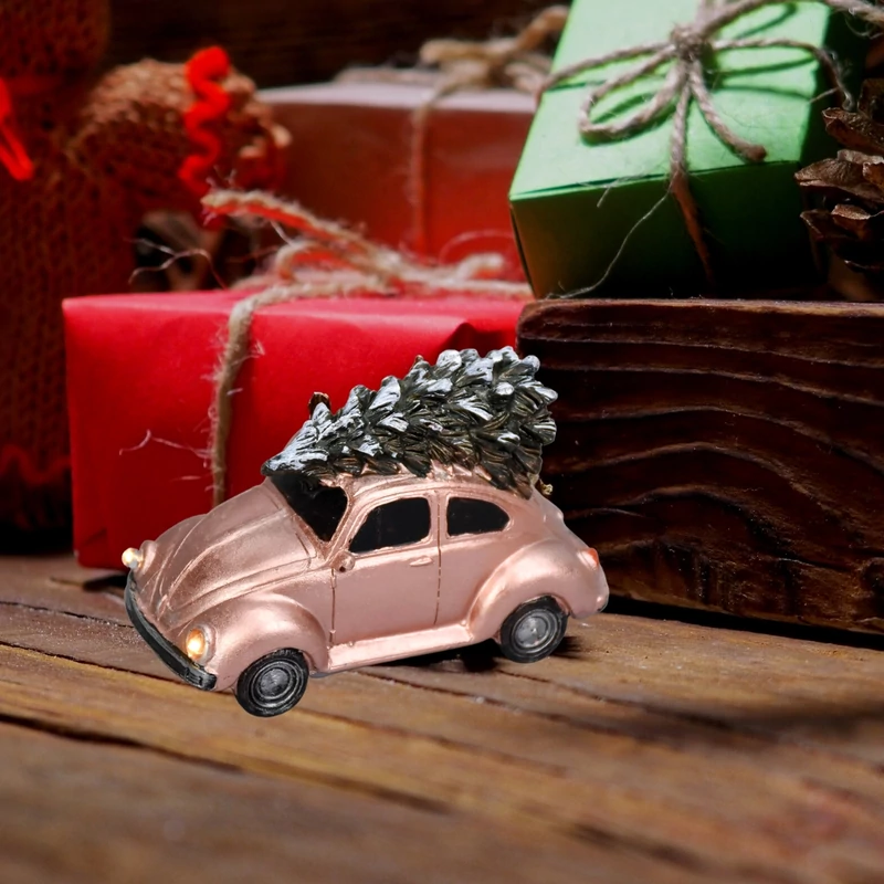 Vintage bogárhátú fenyőfával világítós rózsaarany