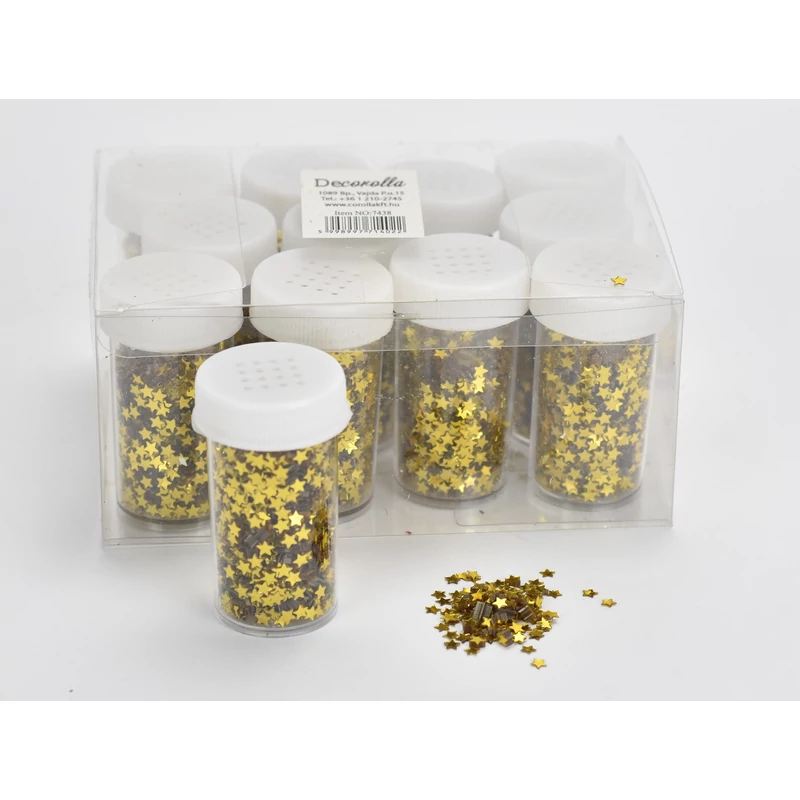 Csillag flitter arany 12db - OKOSÁR!