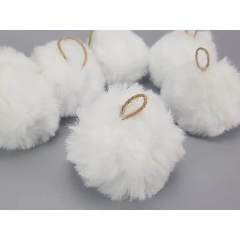 Pihe-puha szőrgombóc 8cm 6db/cs fehér