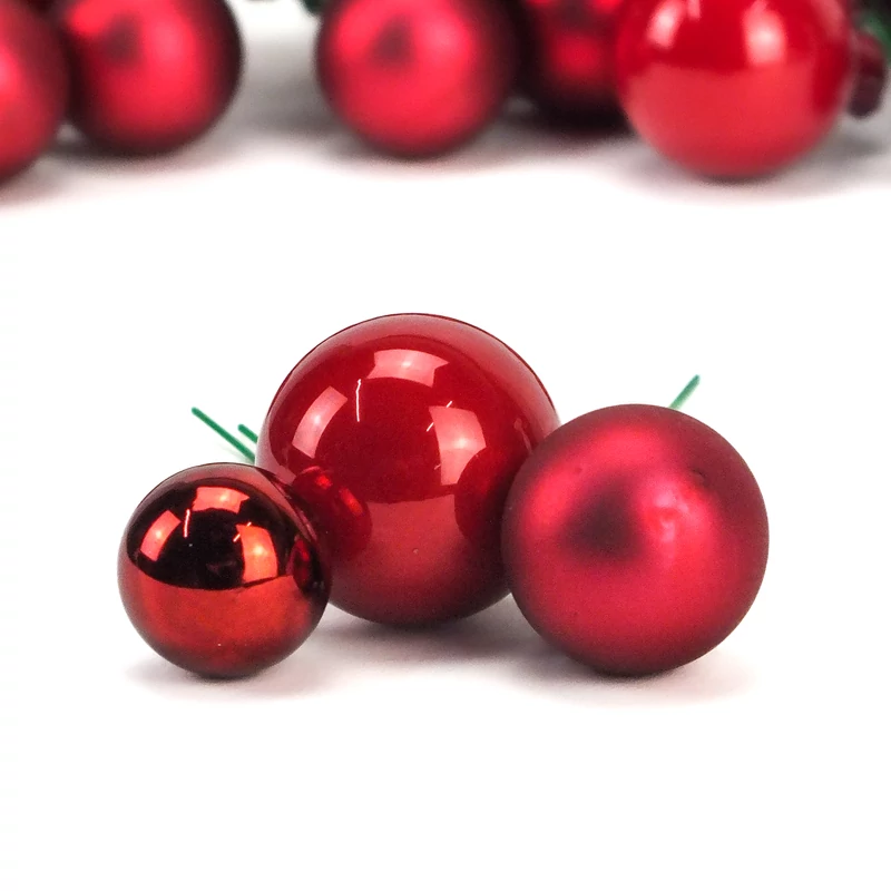 Betűzős gömb "christmas red" 6 szett/doboz