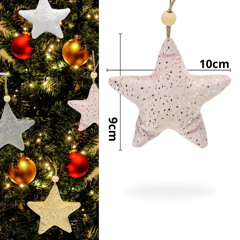 Textil akasztható csillag 4 féle