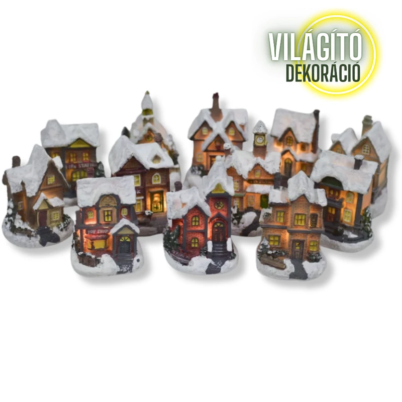 Színes világítós házikó kicsi 1db