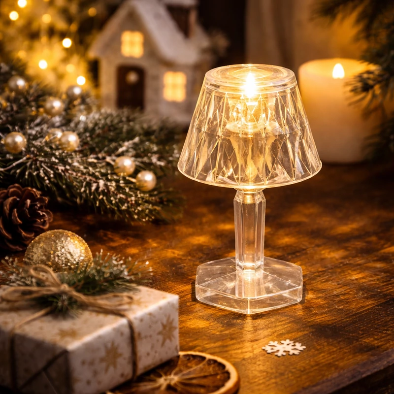 Mini asztali lámpás meleg fehér fény