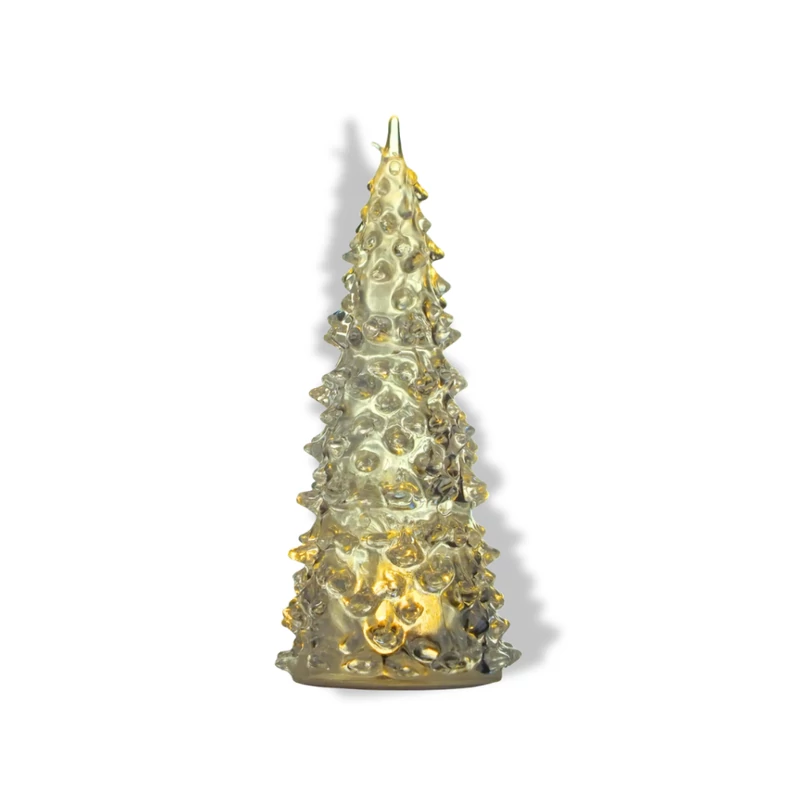 Akril mini karácsonyfa - világítós 17cm