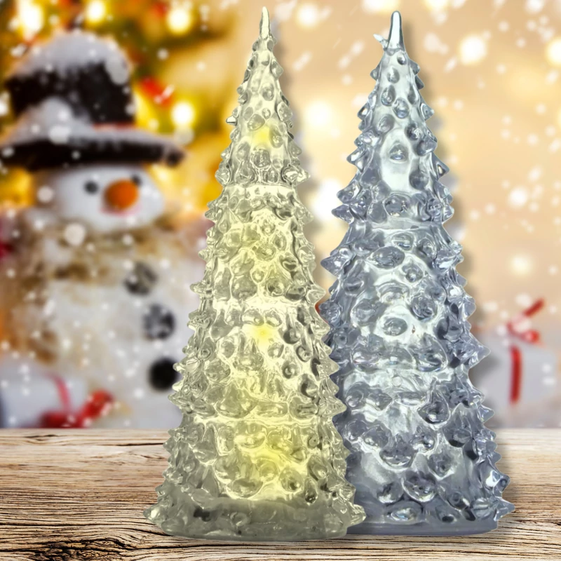 Akril mini karácsonyfa - világítós 21cm