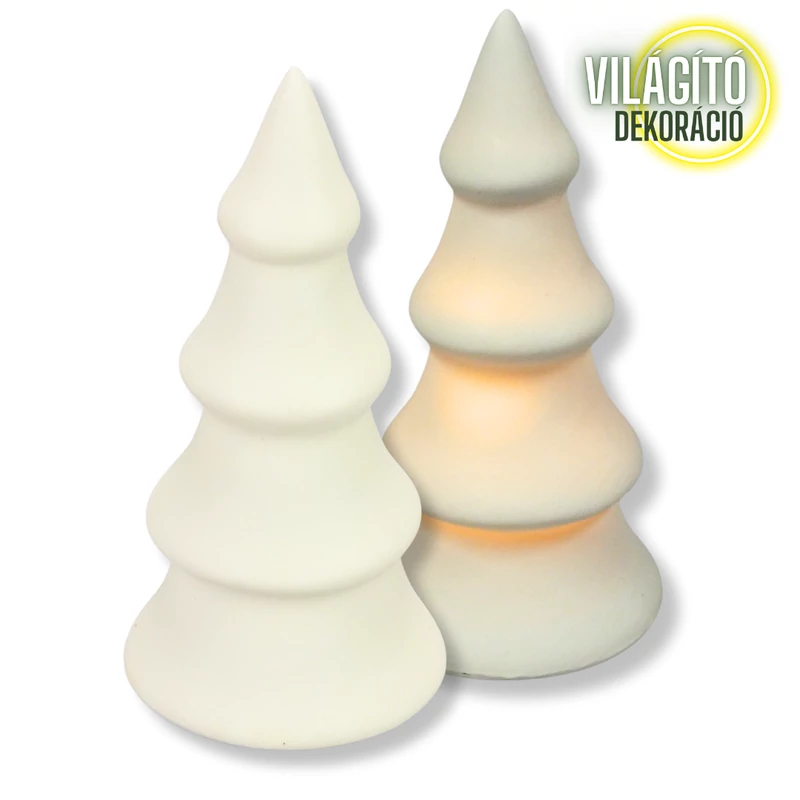 LVilágító porcelán fenyő 13cm