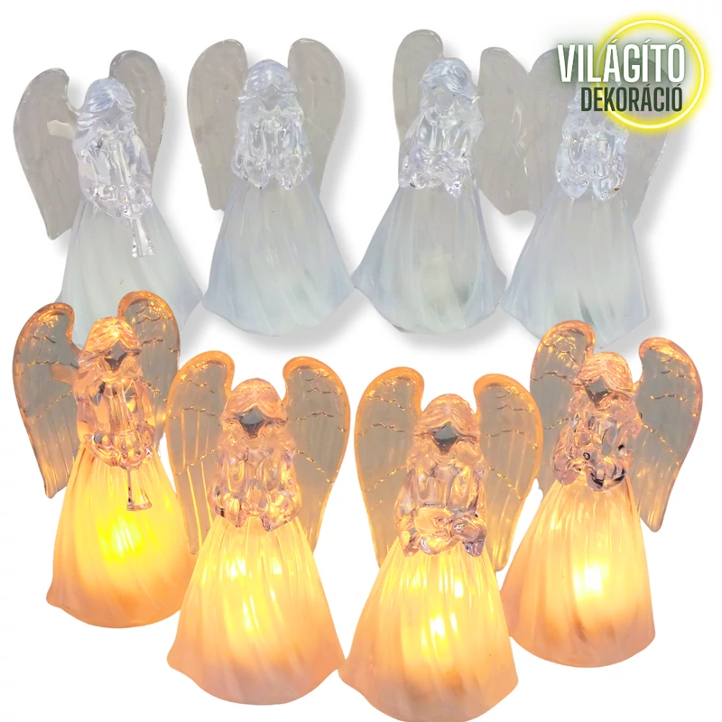 Világítós angyalka 11 cm (4 féle)