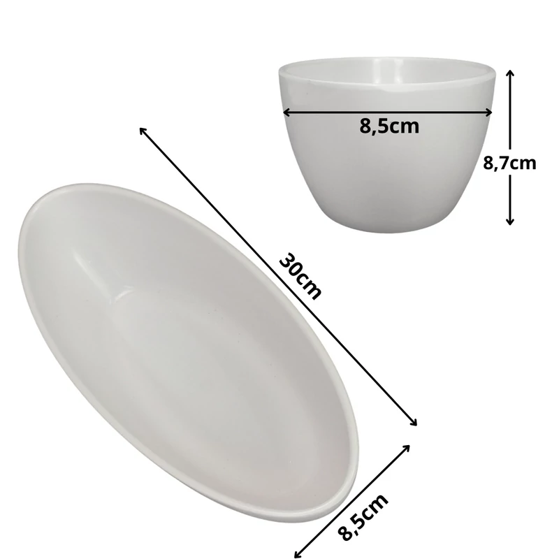 Fehér dekor tál 30x8,5cm