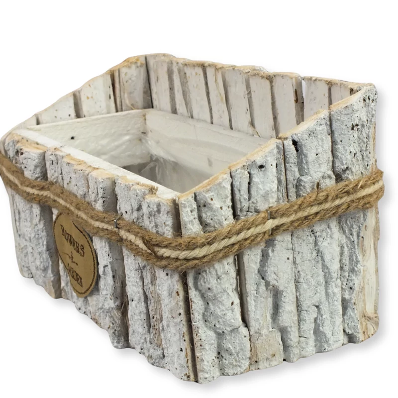 Fakéreg virágláda fehér 30x13x14cm