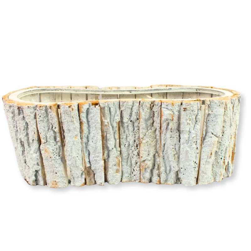 Fakéreg virágláda fehér 40x19x14