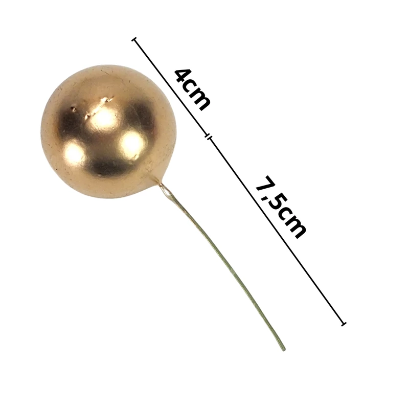 Beszúrós bogyó 4cm-es arany 12db/cs
