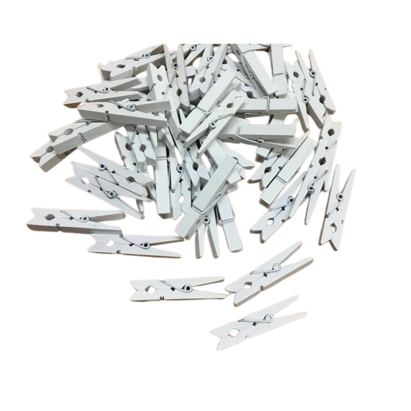 Fa csipesz fehér 4,5cm 25db/csomag