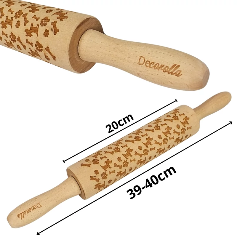 Kekszmintázó sodrófa - Kutyás 38cm
