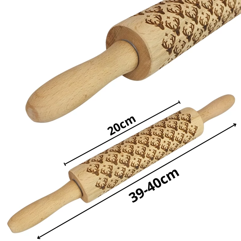 Kekszmintázó sodrófa - Szarvas fej 39cm