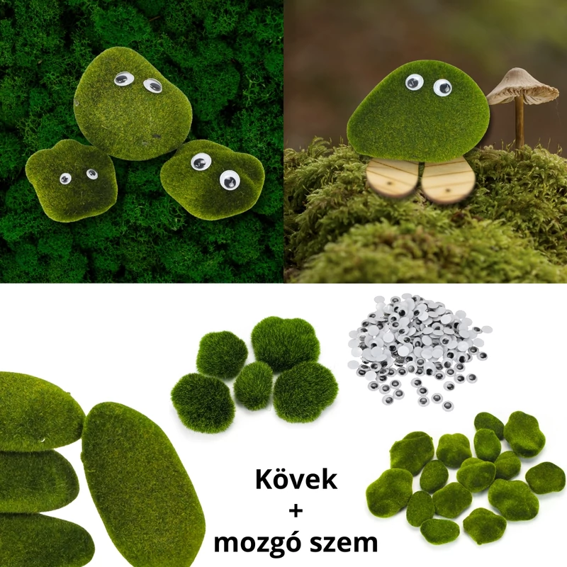 Dekoratív moha kövek 15db/cs