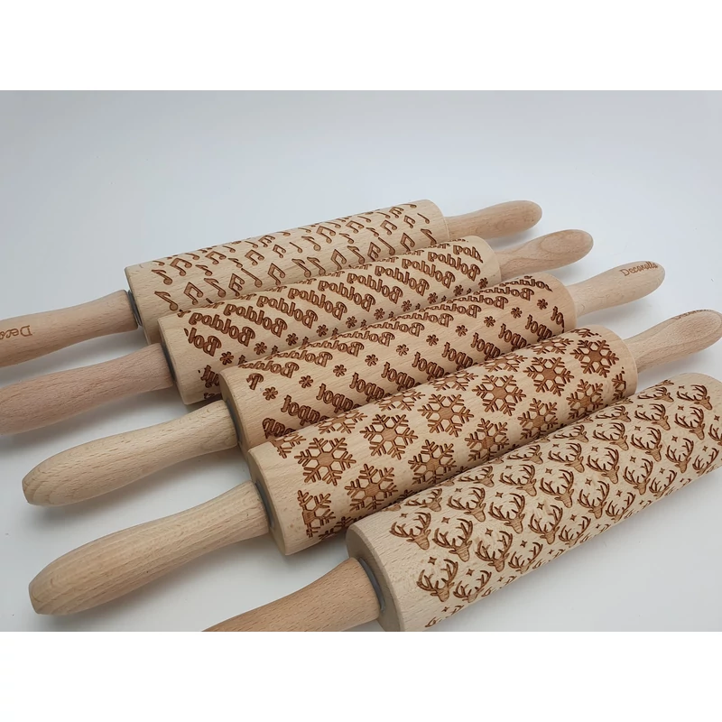Kekszmintázó sodrófa - Szarvas fej 39cm