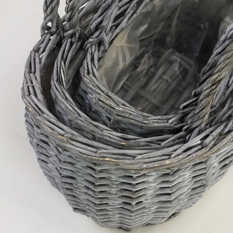 Fonott kosár szett szürke 3db/szett 18/#