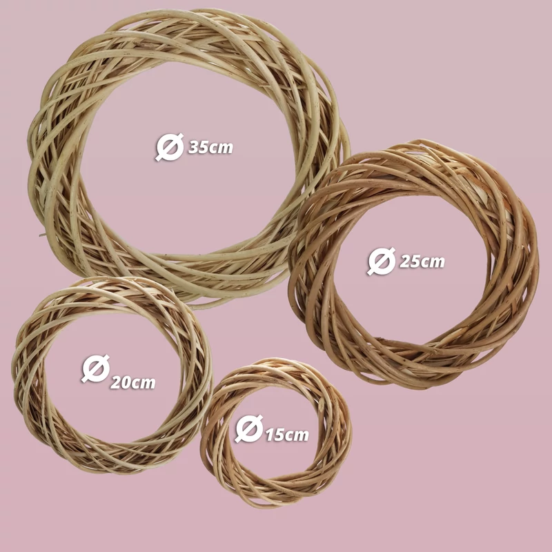 Vessző koszorú natúr 30cm