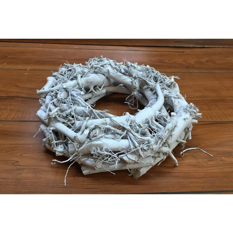 Rőzsekoszorú fehér 30cm